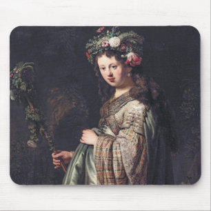 Saskia van Uylenburgh as Flora, Rembrandt, 1634 Musmatta
