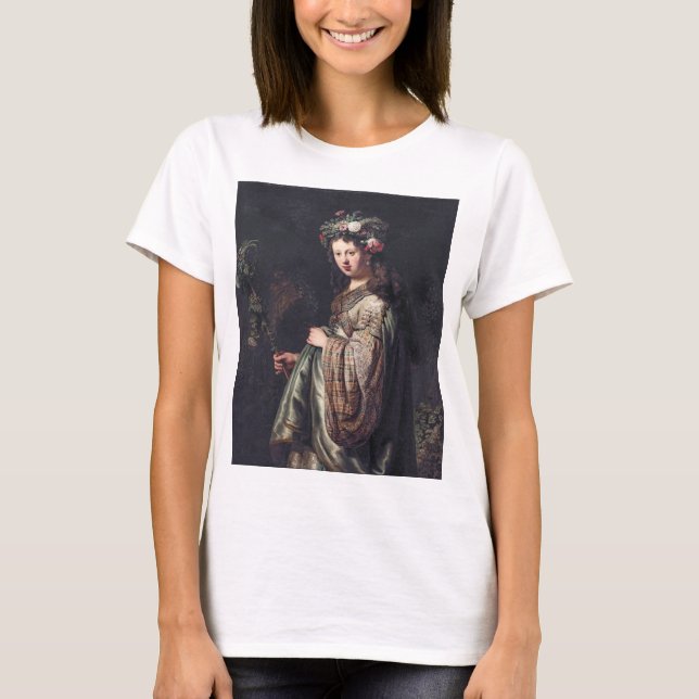 Saskia van Uylenburgh as Flora, Rembrandt, 1634 T Shirt (Framsida)