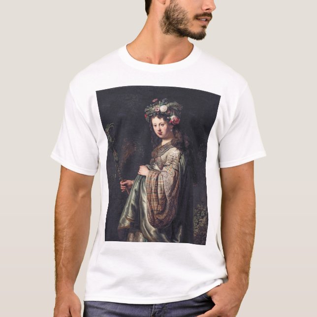 Saskia van Uylenburgh as Flora, Rembrandt, 1634 T Shirt (Framsida)