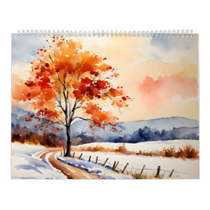 Säsong art 2026 Vatten färg Kalender