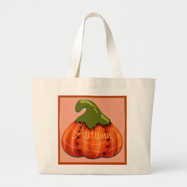 "Säsong Autumn Pumpkin Jumbo Tygkasse (Framsidan)