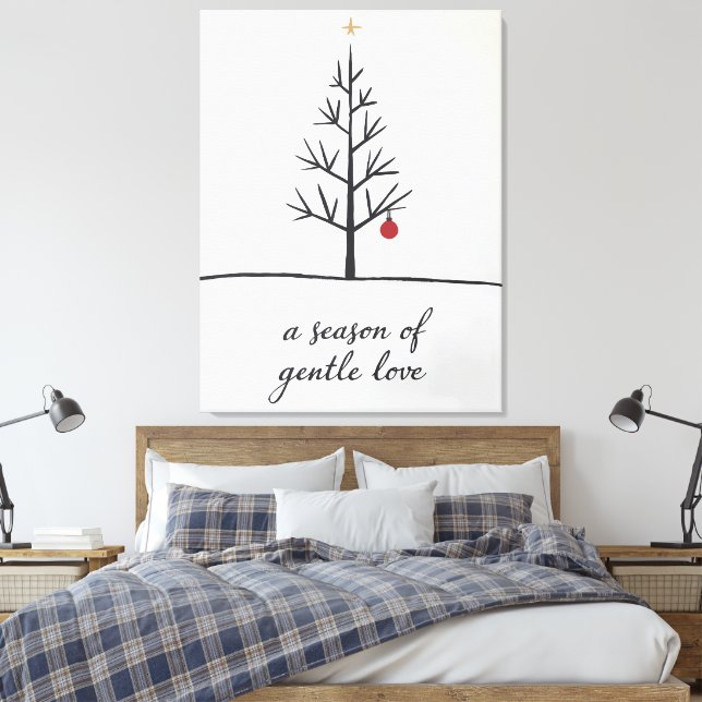Säsong av Gentle Kärlek - Minimalistisk julkonst Canvastryck (Insitu (sovrum))