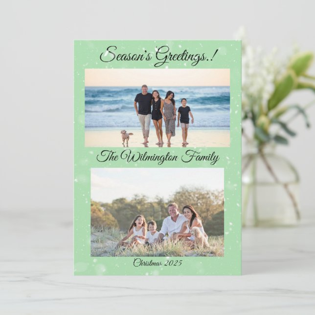 Säsong Bauble Family Photo-julklapp Kort (Stående Fram)