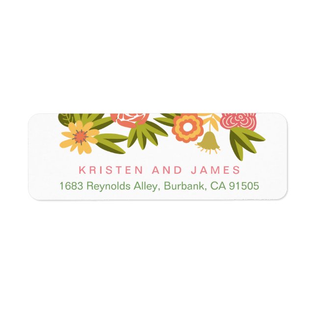 Säsong Botaniskt blommande blommor OSA Returadress Etikett (Framsidan)