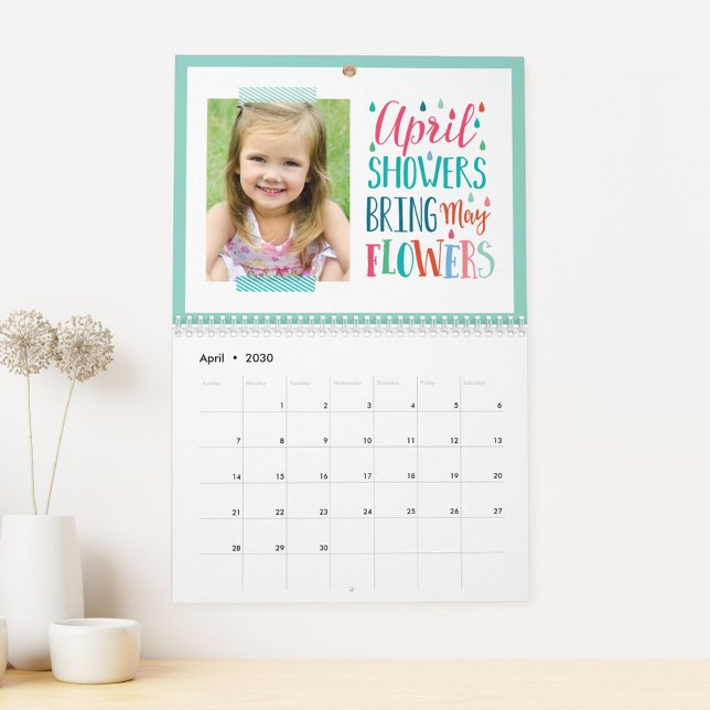 Säsong citerar modern fotokalender kalender (Skapare uppladdad)