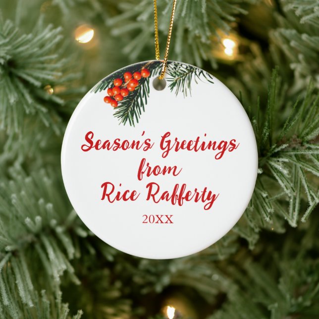 Säsong Company Gräs Gren Berries Anpassningsbar Julgransprydnad Keramik (Träd)