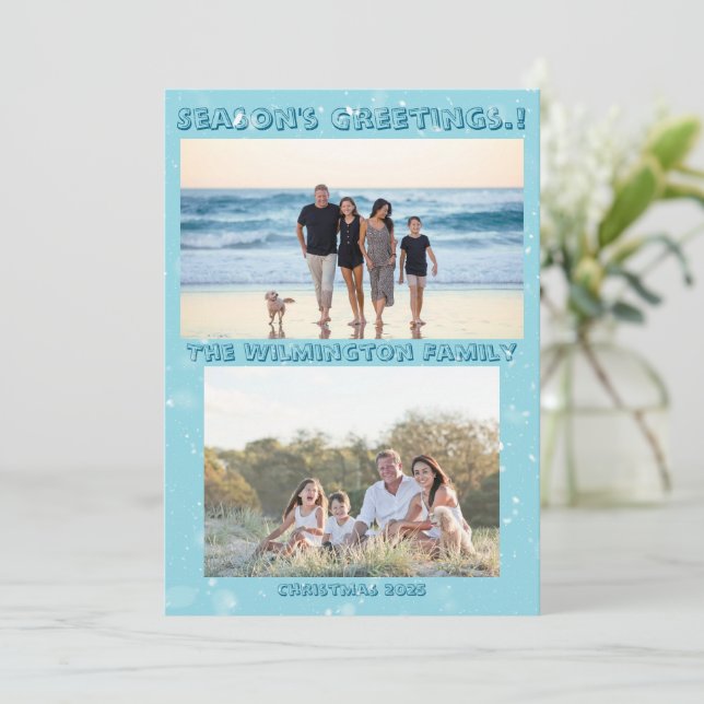 Säsong Crafty Träd-familjens fotomott - julklapp Kort (Stående Fram)