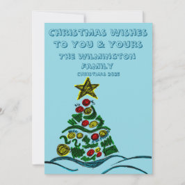 säsong Crafty Träd-familjens fotomott - julklapp Kort