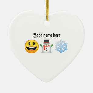 Säsong Emoji för personlig för hälsningar Julgransprydnad Keramik