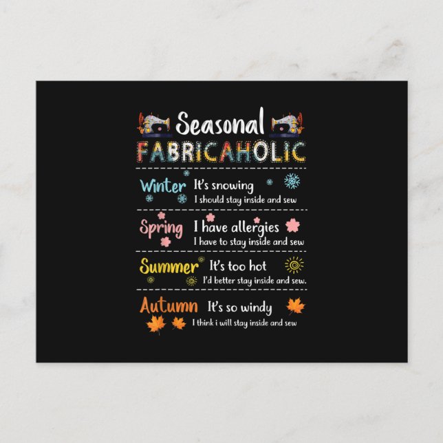 Säsong Fabricahohohohowinter Vår sommarhösten Vykort (Framsida)