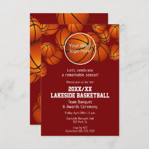 säsong för basketbollsäsong, banquet ANY färg Inbjudningar
