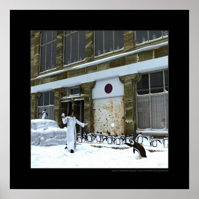 Säsong för de lekfulla pingvinerna poster (Framsidan)