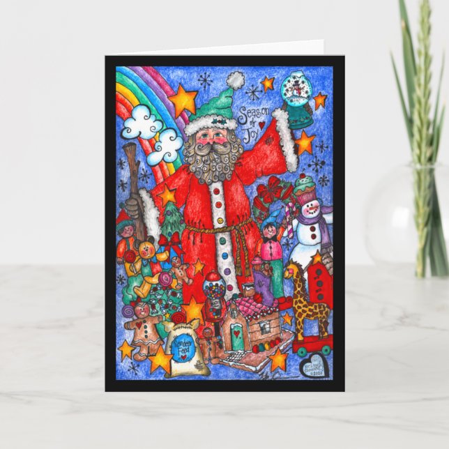 Säsong för Joy Santa Card Kort (Framsida)