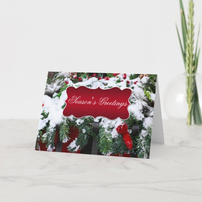 Säsong för julhelgdagjulafton affär för hälsningar helgkort (Framsida)