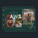 Säsong för Roligt Pet 3 Photo Collage Julkort<br><div class="desc">Skicka din helgdag till din familj och dina vänner den här julhelgen med vår roligt och vårt favorittema för hund 3-helgdag för fotokollage av sällskapsdjur julkort. helgdag av perfekt för djurälskare. Konstruktionen har en festive grönt och multifärgaden design "Pawsitivity" är designad i en kombination av roligt och elegant av färg...</div>