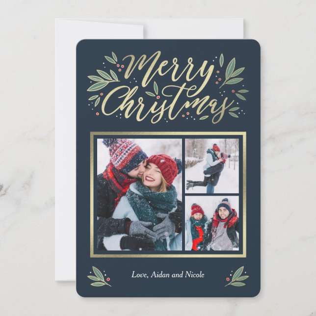 Säsong Glow 3-fotojulkort Julkort (Framsida)