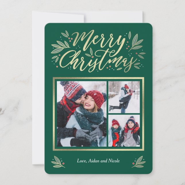 Säsong Glow 3-fotojulkort Julkort (Framsida)