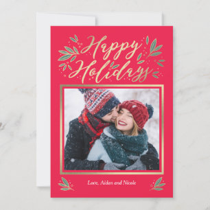 Säsong Glow Editable Färg Helgdag-kort för Julkort