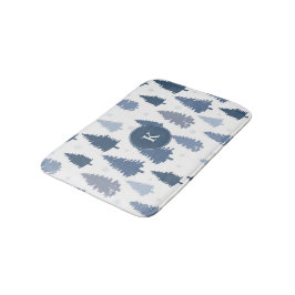 Säsong Gräs Träd och Snöflingor Mönster Badrumsmatta