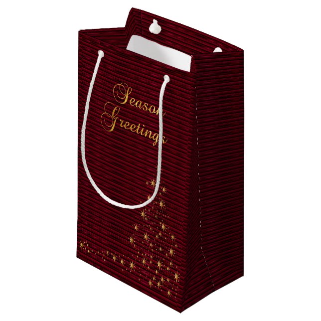 Säsong Hälsning i Mörk Red & Guld (Framsidan Vinklad)