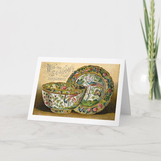 Säsong hälsningvintage helgkort (Framsida)