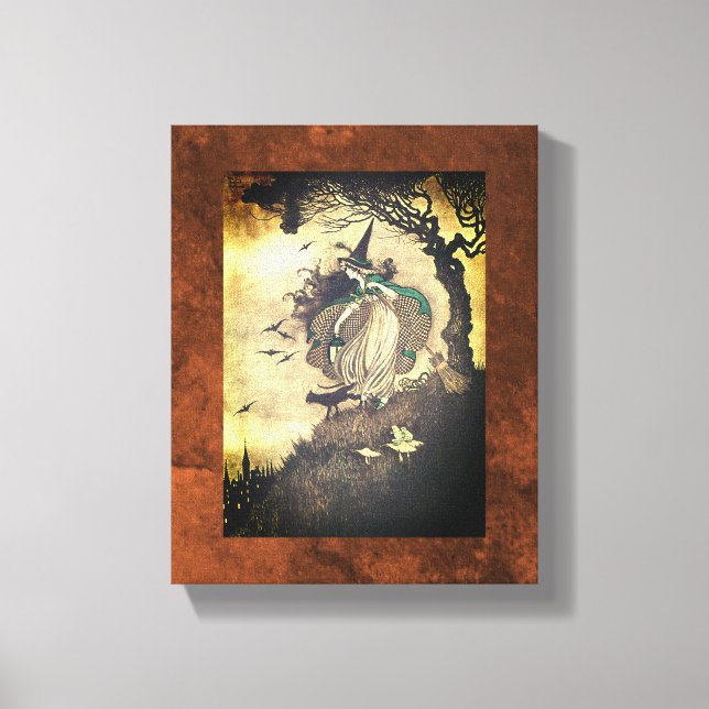 Säsong Hösten/Halloween Witch Canvas Wall Art (Framsida)