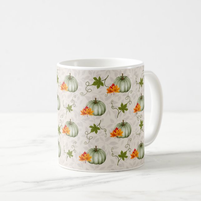 Säsong höstfällning Pumpkin Cute Trendig Mönster Kaffemugg (Framsida höger)