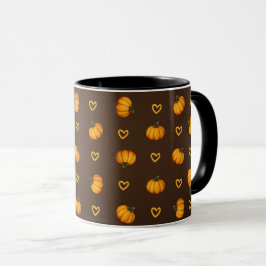 Säsong höstfällning Pumpkin Cute Trendig Mönster Mugg