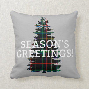 Säsong julgran för pläd för hälsningTartan Kudde