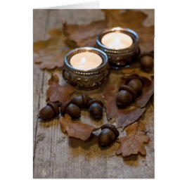 Säsong löv för autoboa akorns lever fortfarande hälsningskort