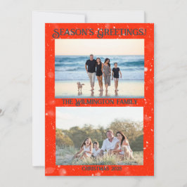 Säsong - mycket merry Family Photo-julklapp - plat Kort