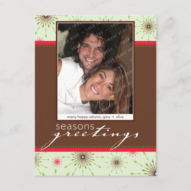 SÄSONG PHOTO POSTCARD :: Snäwflake P2 Helg Vykort (Framsida)