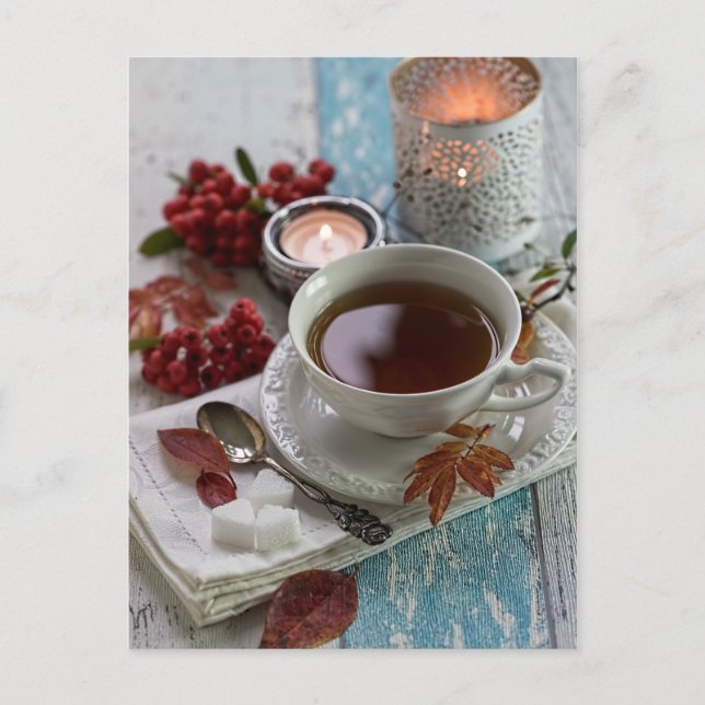 Säsong romantiska enbär lever fortfarande vykort (Framsida)