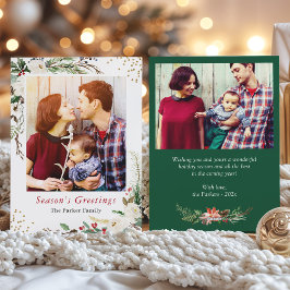 Säsong Rustic Berries Blommigt jul 2 Foto Julkort