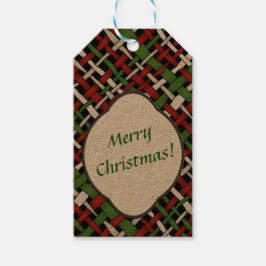 Säsong Rustic Burlap valfri text Presentetikett