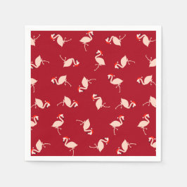 Säsong Santa Flamingos Burgundy Mönster Pappersservett
