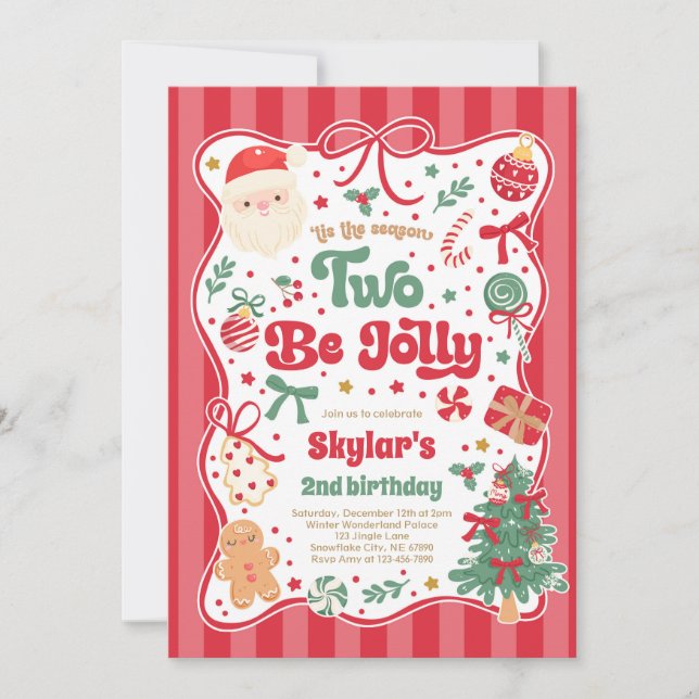 Säsong Två Be Jolly Julbåge 2-års Födelsedag Inbjudningar (Framsida)