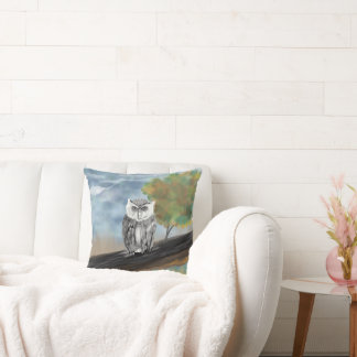 Säsong Uggla målning i naturunderverk Kudde