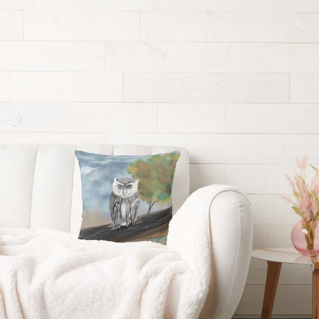 Säsong Uggla målning i naturunderverk Kudde (Soffa)