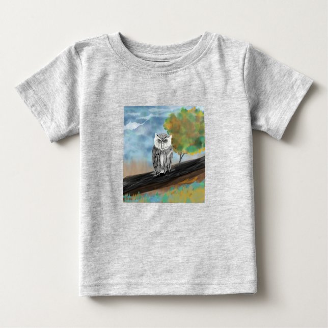 Säsong Uggla Skriv ut Baby T Shirt (Framsida)