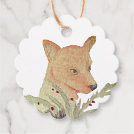 Säsong Woodland Fox Gåvor Etiketter