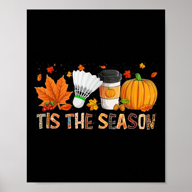 Säsongen Leopard Pumpa Badminton Halloween Höst Poster (Framsidan)