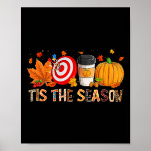 Säsongen Leopard Pumpkin Darts Halloween Fall Le Poster