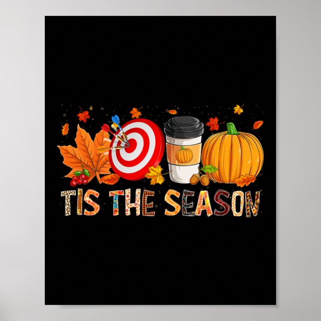 Säsongen Leopard Pumpkin Darts Halloween Fall Le Poster (Framsidan)