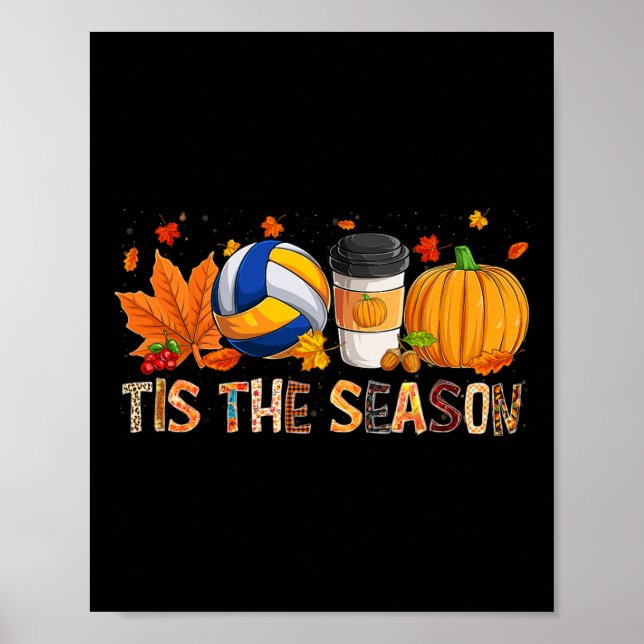 Säsongen Leopard Pumpkin Volleybyll Halloween Fa Poster (Framsidan)