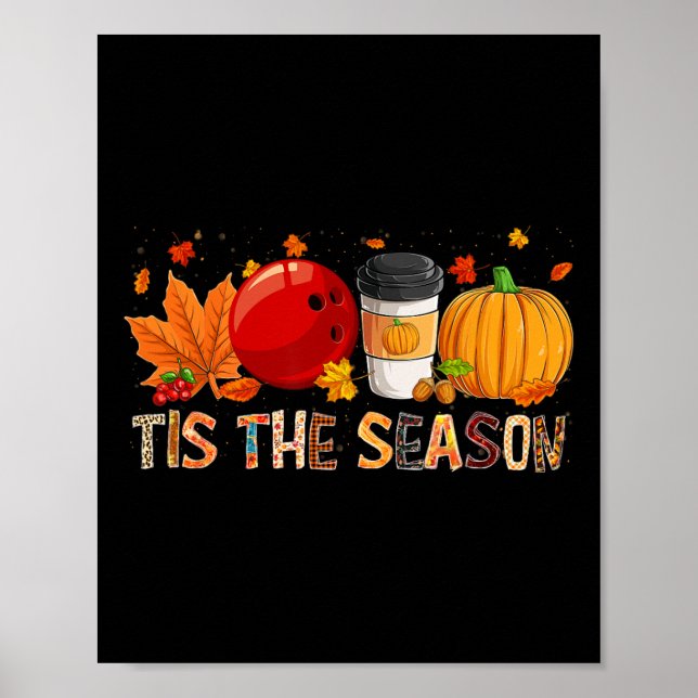 Säsongen Leopard Pumpor Bowling Halloween Höst  Poster (Framsidan)