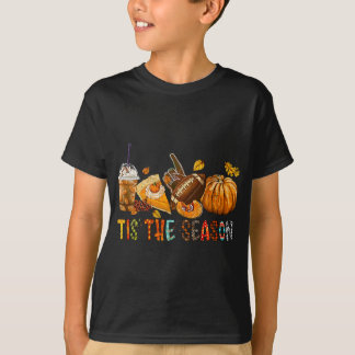 Säsongen Pumpa Och Krydda Fotboll Halloween Höst T Shirt