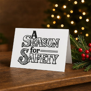 Säsongen Safety Black and White Motivational Kort
