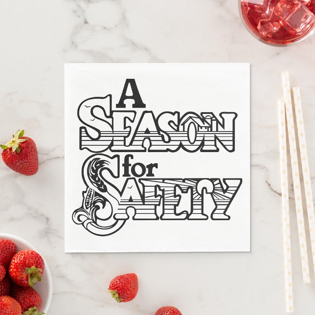 Säsongen Safety Black and White Motivational Pappersservett (Skapare uppladdad)