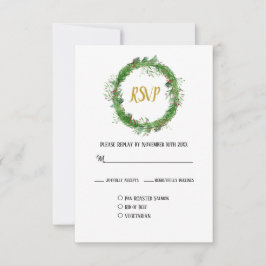 Säsongen som ska gifta sig | Winter Greenery Bröll OSA Kort